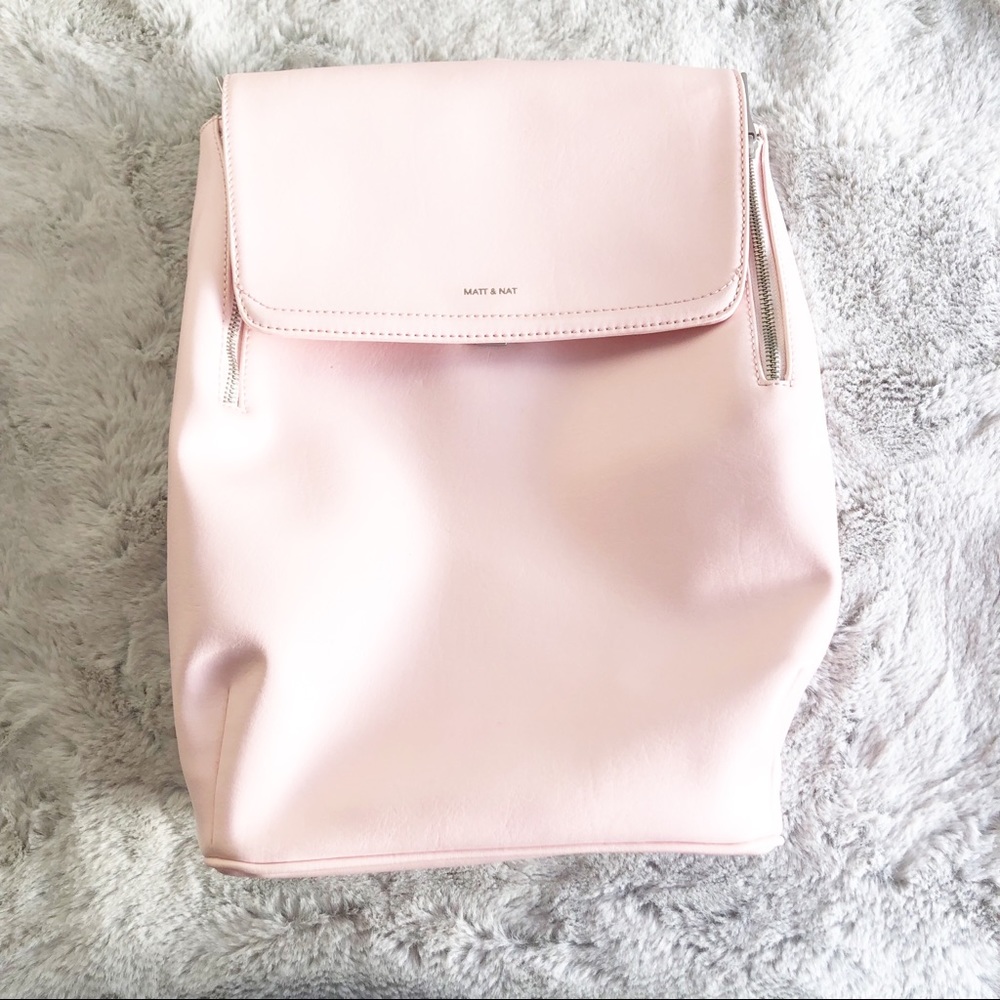 Matt & Nat Light Pink Vegan Leather Backpack - Picture 10 of 12